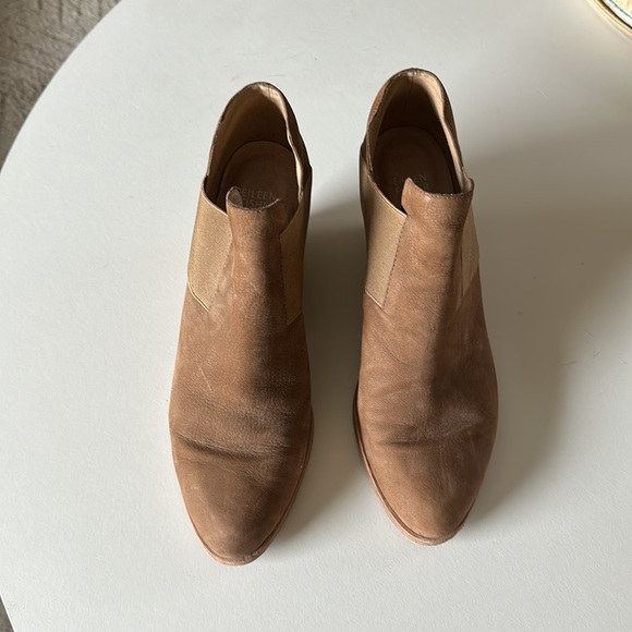 Eileen Fisher tan wedge leather bootie - Picture 2 of 7